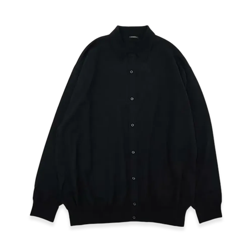 COMOLI Wool Collared Cardigan "Navy"
