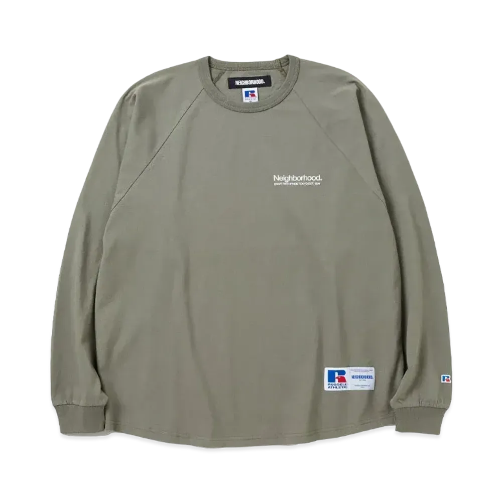 NEIGHBORHOOD x Russell Athletic . Crewneck LS "Olive Drab"