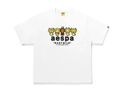 A BATHING APE x aespa Baby Milo Lemonade Relaxed Fit Tee "White"