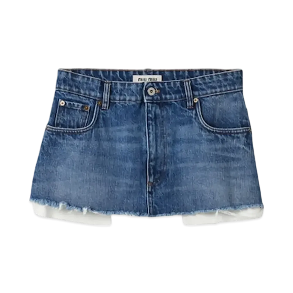 MIU MIU Women's Denim Miniskirt "Navy"