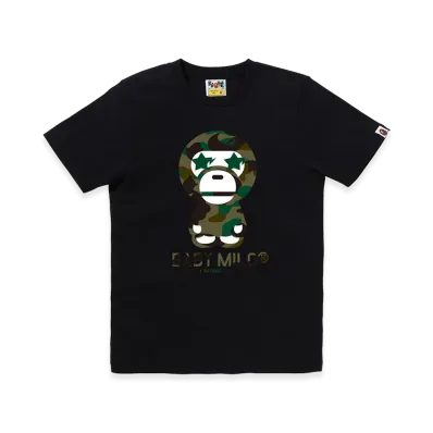 A BATHING APE 1st Camo Sta Eye Baby Milo Tee "Black/Green"