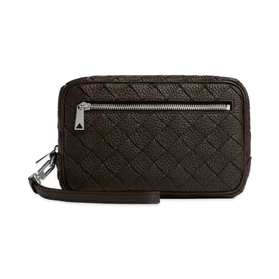 Bottega Veneta Intrecciato Small Wristlet Pouch "Fondente"