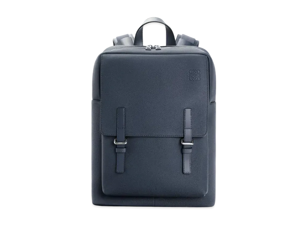 LOEWE Military Backpack In Soft Grained Calfskin "Ocean"