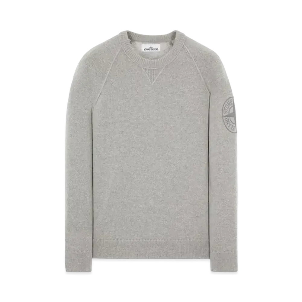 Stone Island 514B7 GEELONG WOOL WITH EMBROIDERY "Pearl Grey"