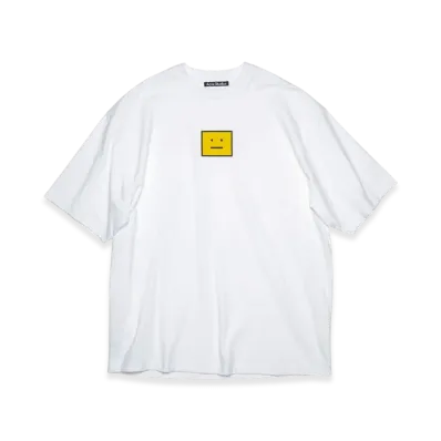 Acne Studios Yellow Face Patch T-Shirt "White/Yellow"