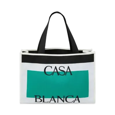 Casablanca Knitted Shopper Bag "White"