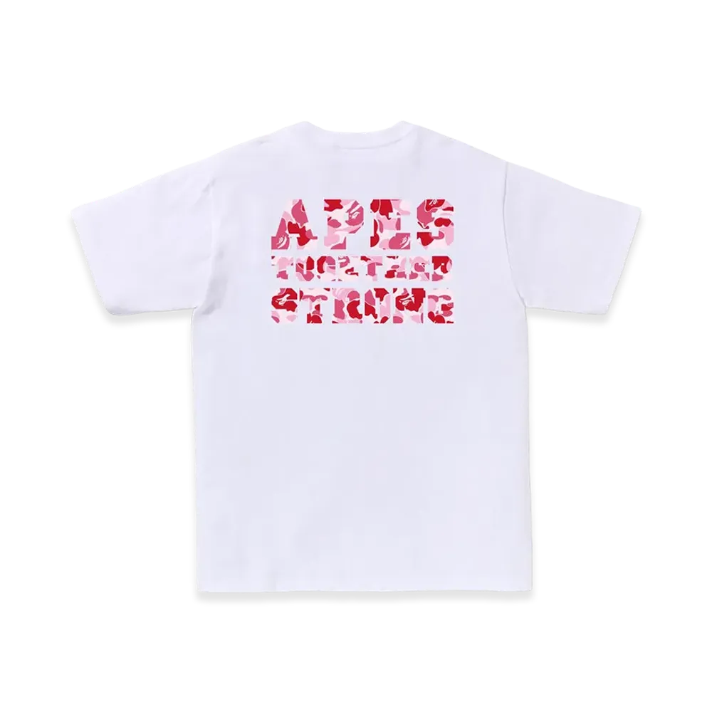A BATHING APE ABC Camo College ATS Tee "White/Pink"