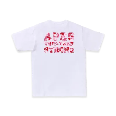 A BATHING APE ABC Camo College ATS Tee "White/Pink"