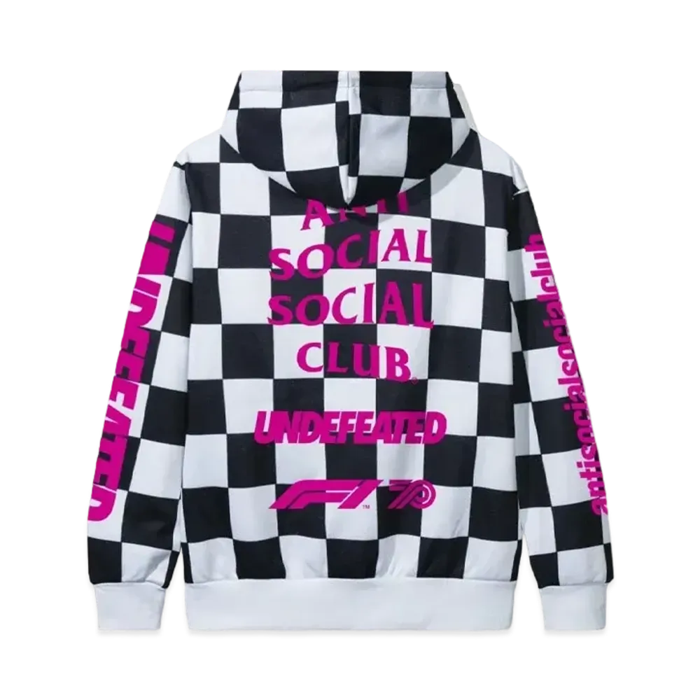 ANTI SOCIAL SOCIAL CLUB UNDFTD x F1 Hoodie Checke "Red" (SS20)