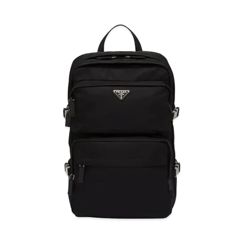 PRADA Re-Nylon and Saffiano Leather Backpack "Black"