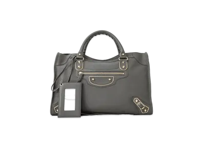 BALENCIAGA Handbag Lambskin "Grey"