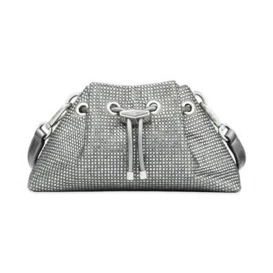 Jimmy Choo Cinch S Satin Crystal Bag "Ash/Antique Silver"