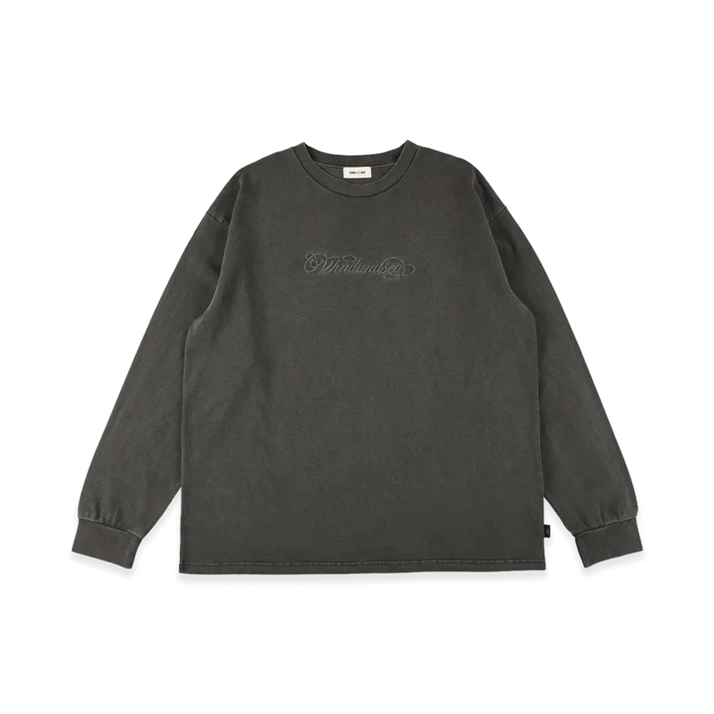 WIND AND SEA Garment Dyed Kanoko L/S Tee "Black"
