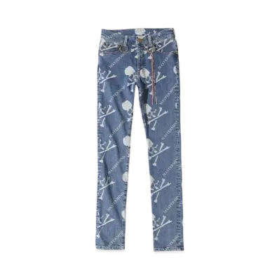 mastermind WORLD Water Repellent Monogram Denim Pants Skinny Fit "Indigo"