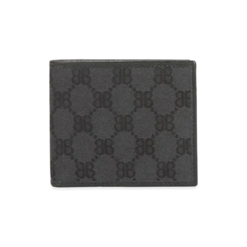 GUCCI x BALENCIAGA The Hacker Two-Fold Coins Wallet Canvas Jacquard "Black"