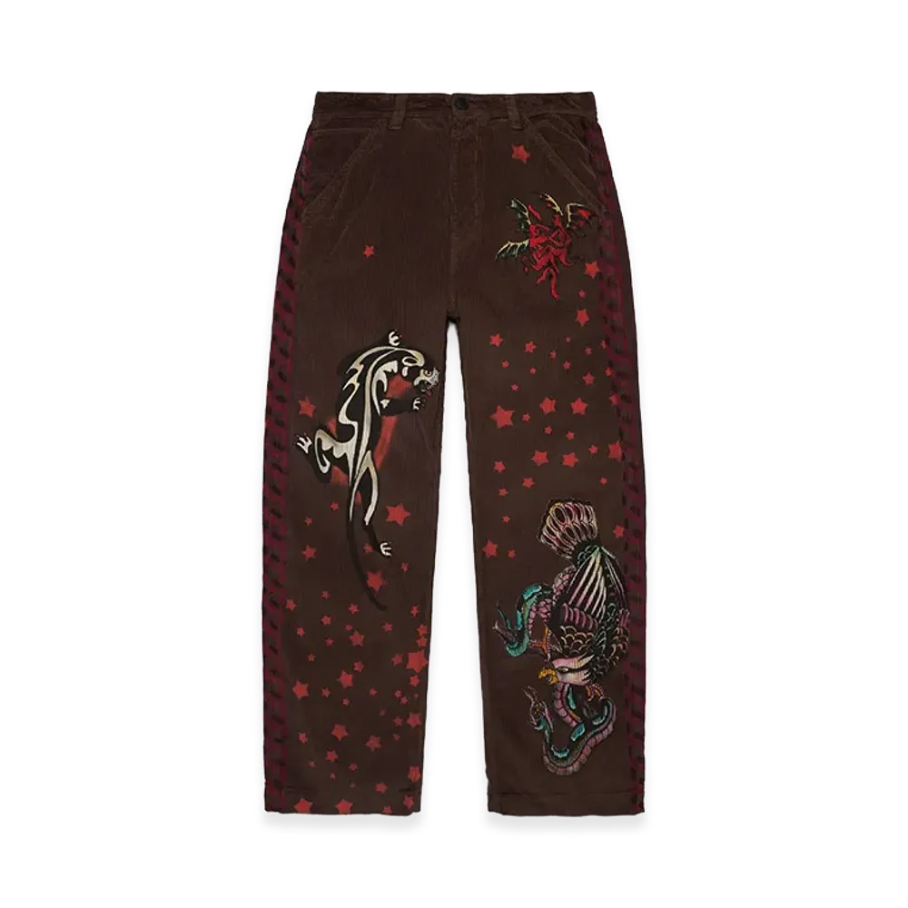DENIM TEARS Tattoo Corduroy Pant "Brown"
