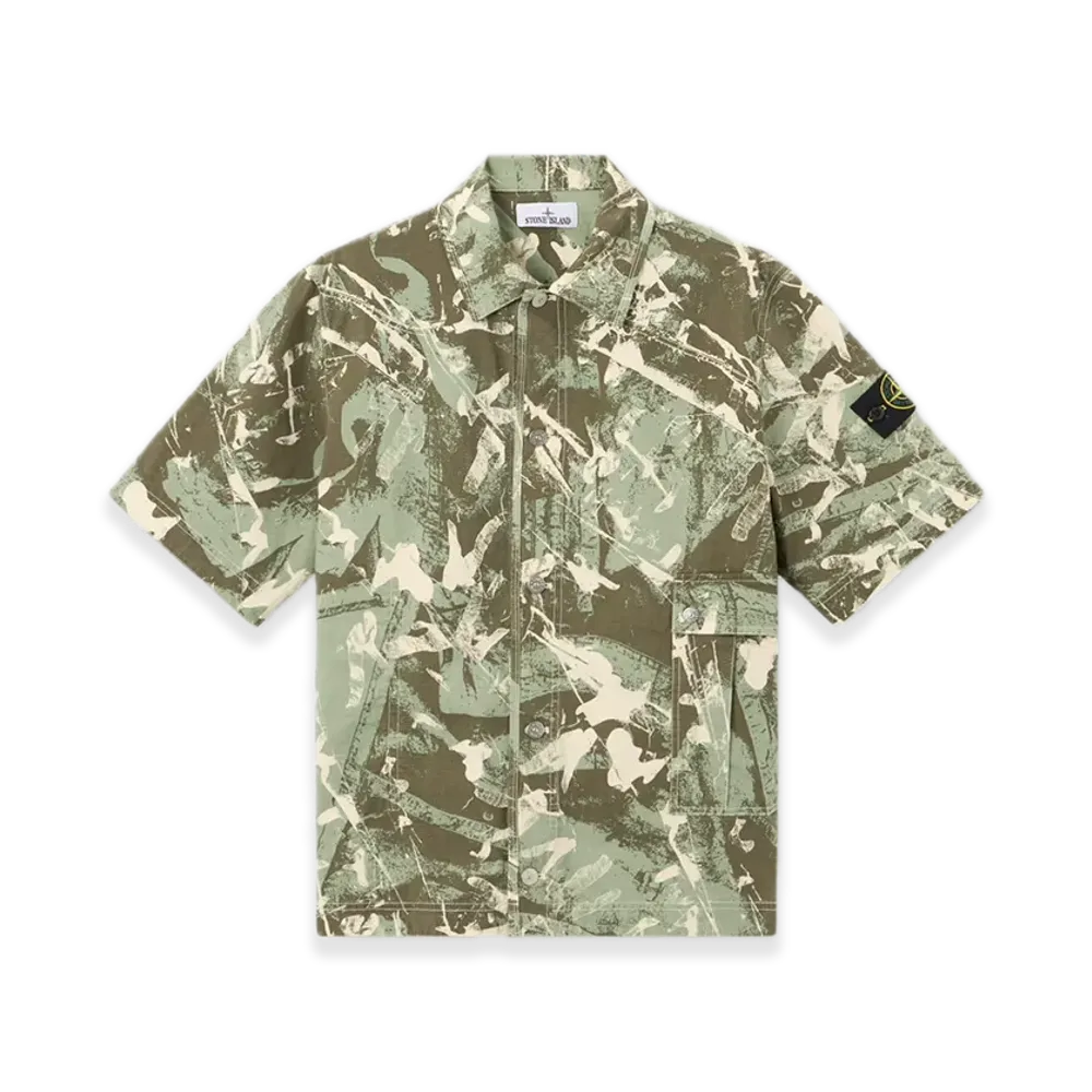 Stone Island 1100012 Scan Camo On StreTCh Ripstop-Ovd "Military Green"