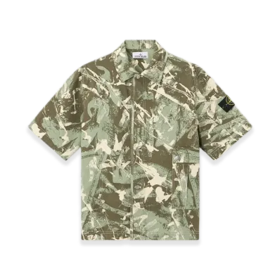 Stone Island 1100012 Scan Camo On StreTCh Ripstop-Ovd "Military Green"