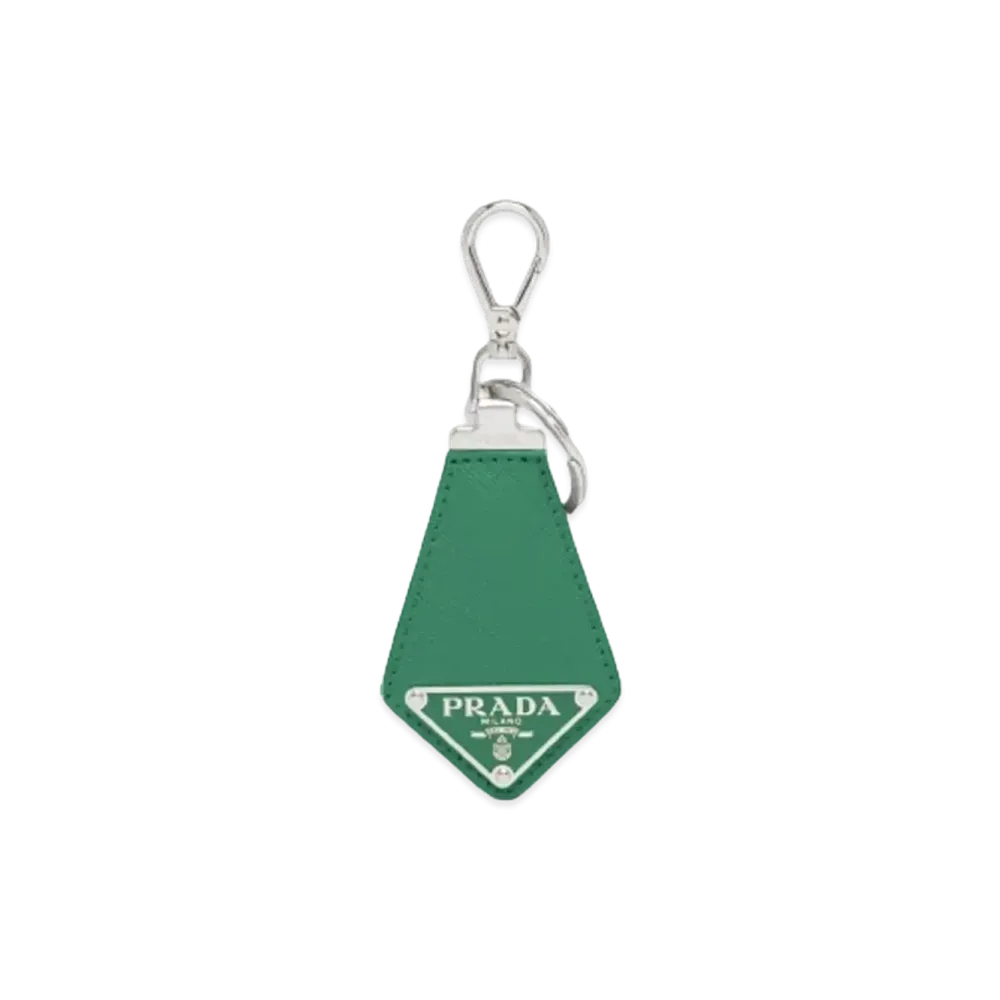 PRADA Saffiano Leather Key Ring "Green"