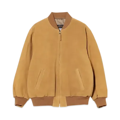 BEAMS Leather Sports Jacket "Beige"