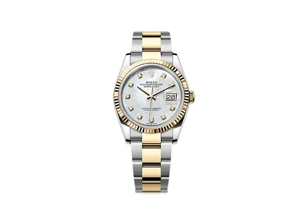 ROLEX Datejust 36 Oystersteel & Yellow Gold "White"