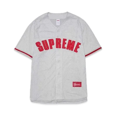 Supreme Ultrasuede Mesh Baseball Jersey "Grey"