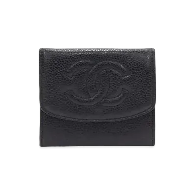 CHANEL Coco Mark Coin Case Caviarskin "Black"