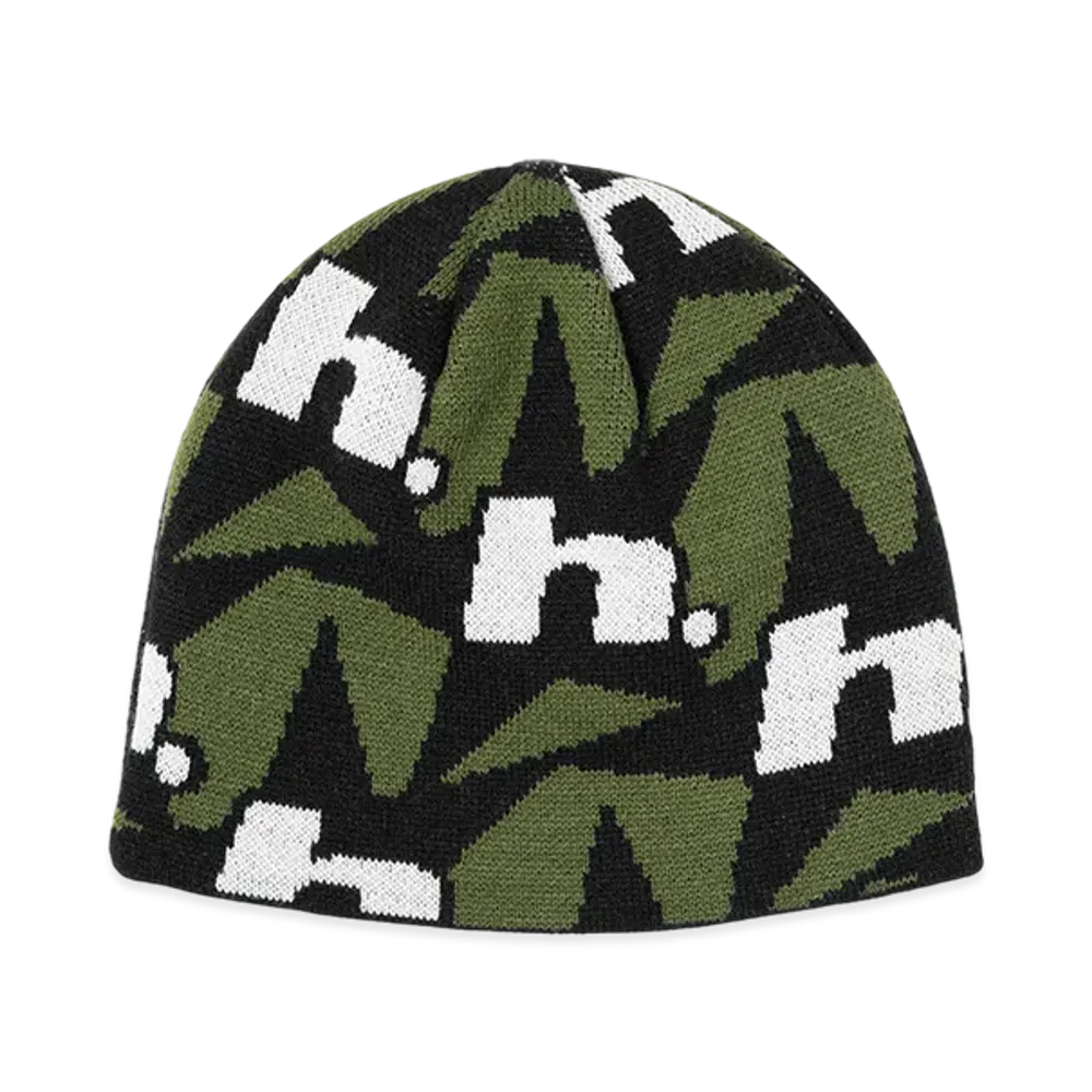 HUF WINTER 25 H Star Repeat Skull Beanie "Olive"