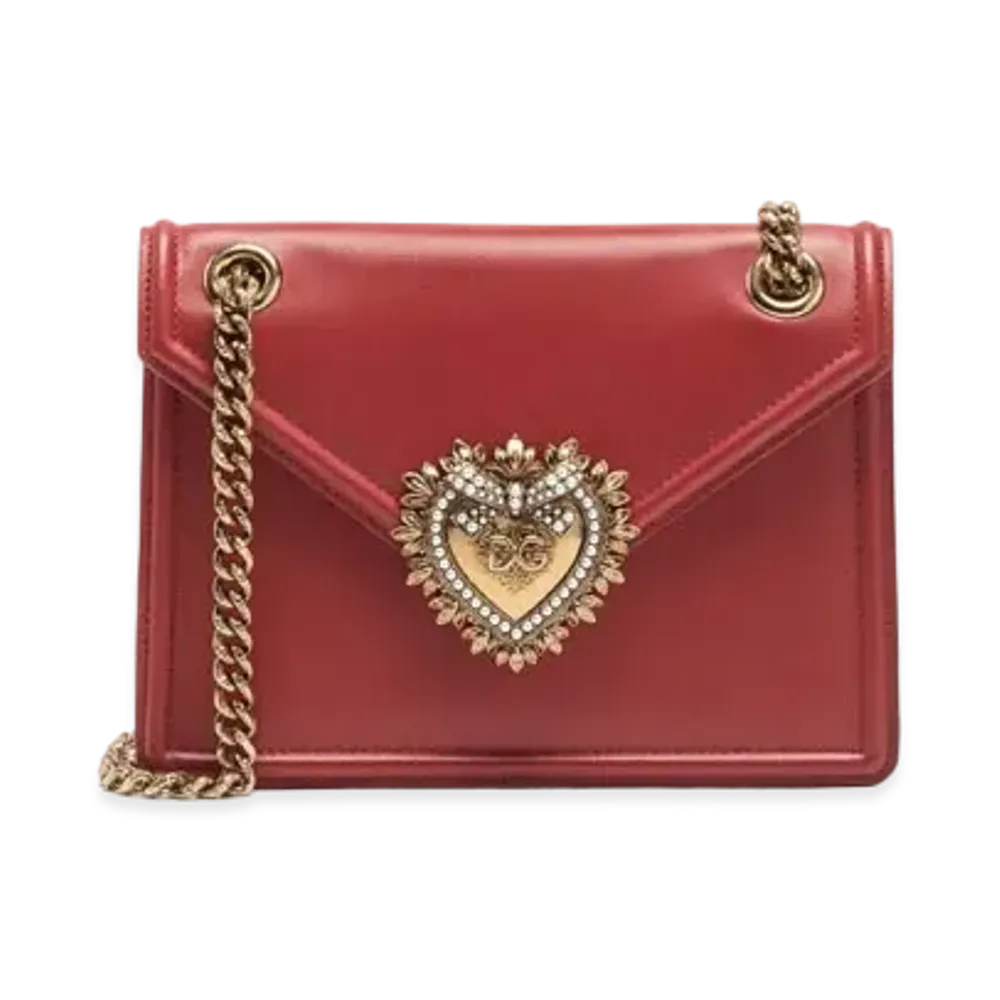 Dolce&Gabbana Devotion Bag Medium Size Smooth Calfskin "Poppy Red"
