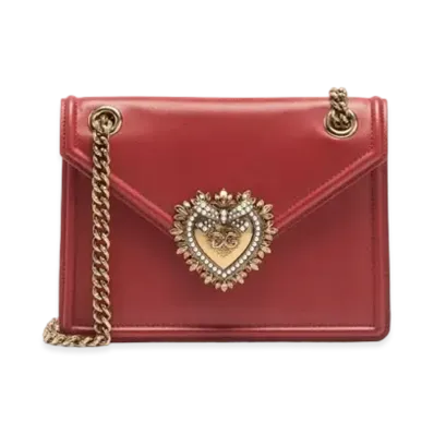 Dolce&Gabbana Devotion Bag Medium Size Smooth Calfskin "Poppy Red"