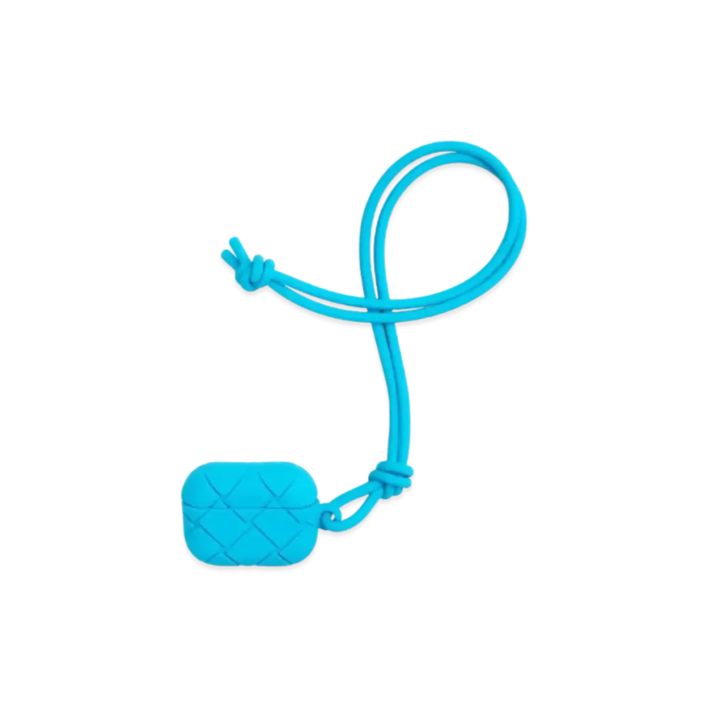 Bottega Veneta Intrecciato Rubber Silicon Airpods Pro Case "Pool"