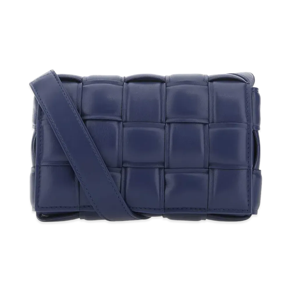Bottega Veneta Women's Nappa Leather Mini Padded Cassette Crossbody Bag "Navy Blue"