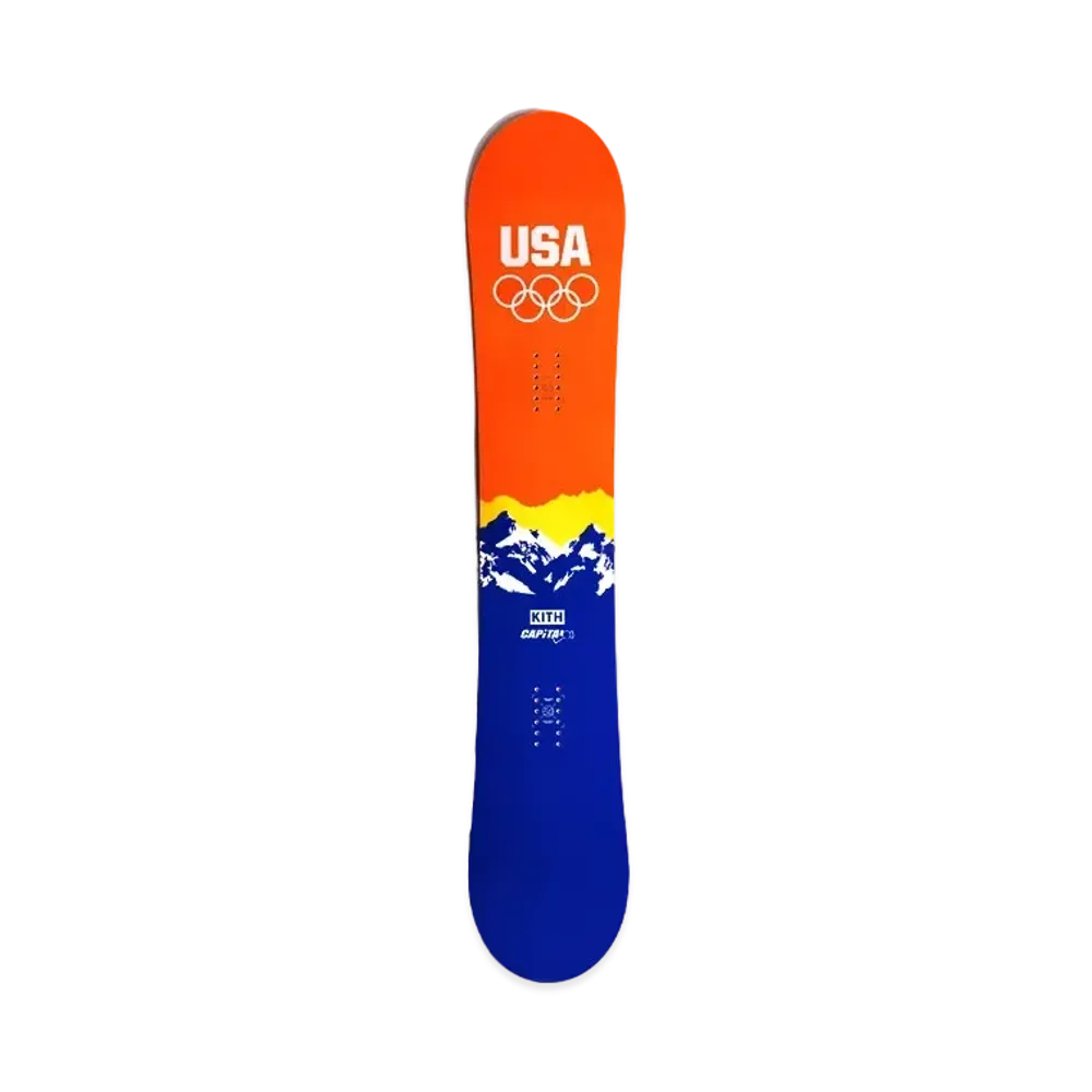 Kith x Team USA x Capita V2 158 Snowboard "Orange / Blue"