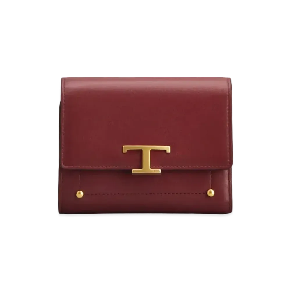 TOD'S T Timeless Wallet In Leather "Red"