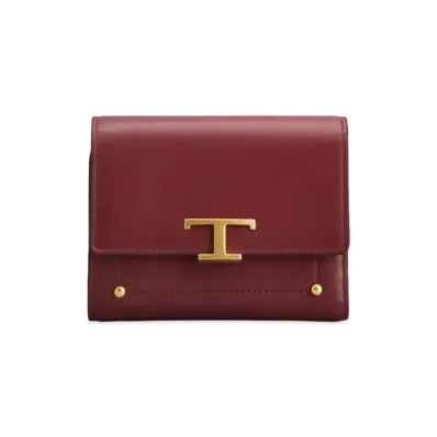 TOD'S T Timeless Wallet In Leather "Red"