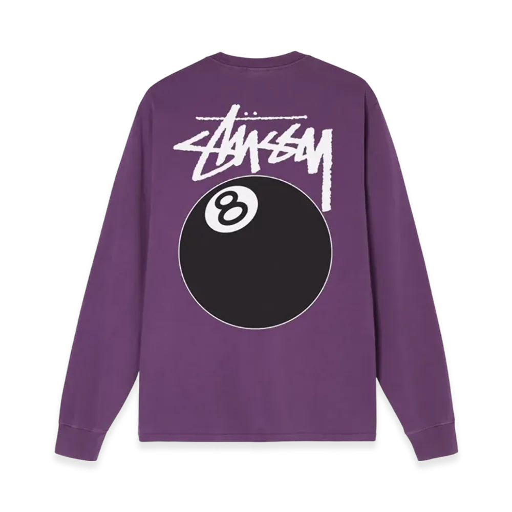 Stussy 8 Ball Pigment Dyed LS Tee "Purple"