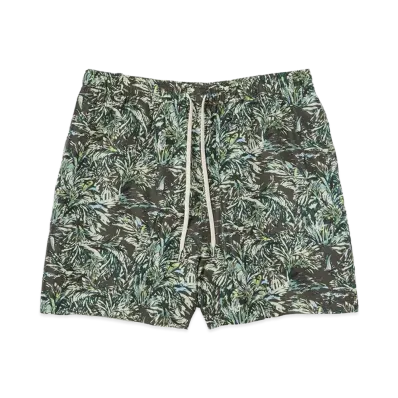 AURALEE Printed Airy Silk Shorts "Dark Brown"