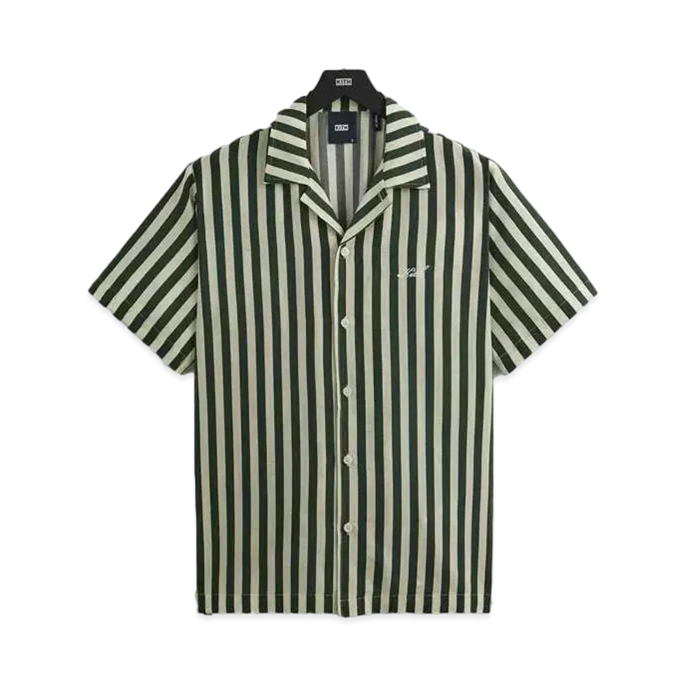 Kith Striped Thompson Camp Collar Shirt "Agate"