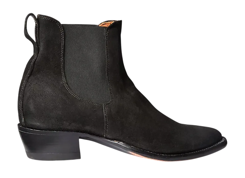 RRL Ralph Lauren Plainview Suede Chelsea Boot "Black"