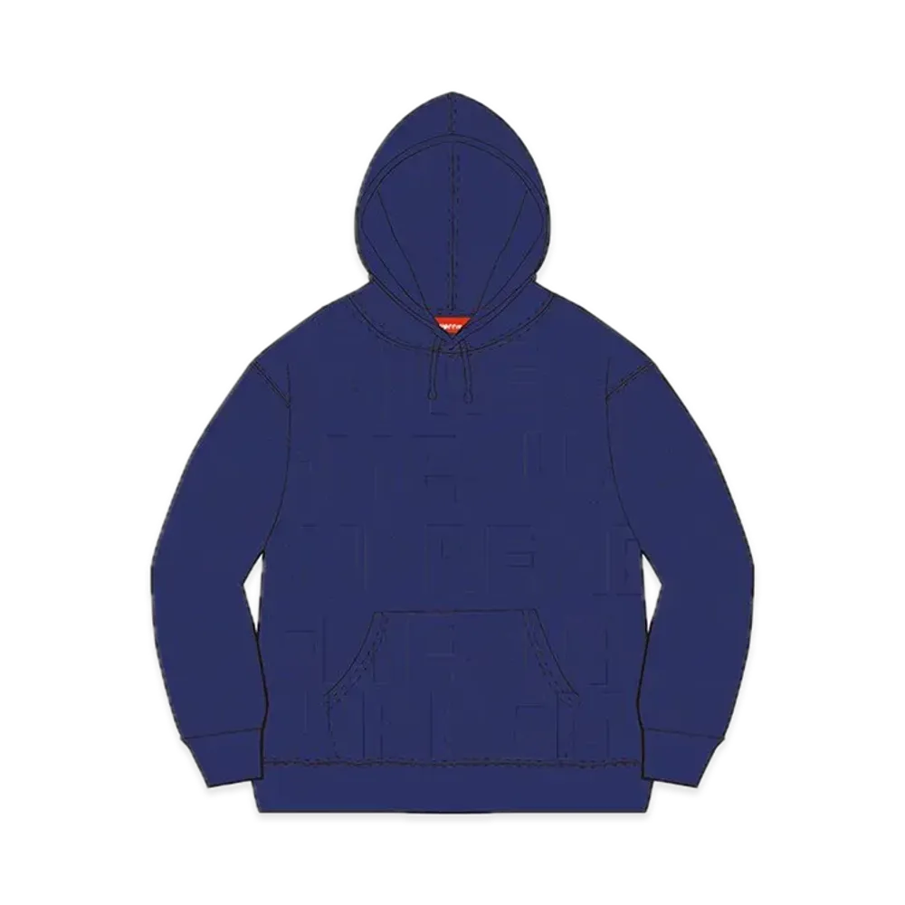 Supreme Embossed Logos Hooded Sweatshirt "Washed Navy"