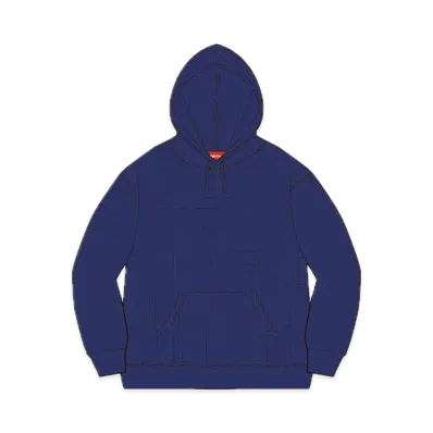 Supreme Embossed Logos Hooded Sweatshirt "Washed Navy"