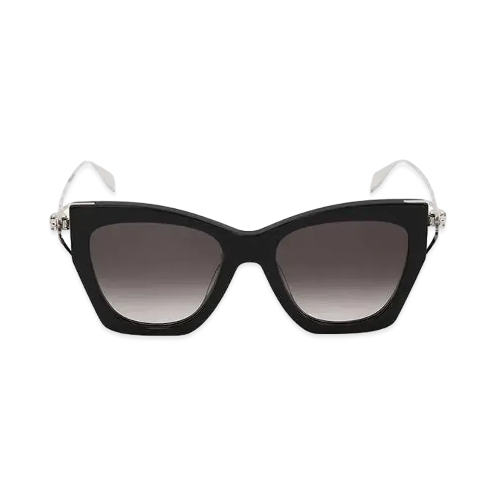 Alexander McQUEEN Skull Hinge Soft Square Sunglasses "Black"