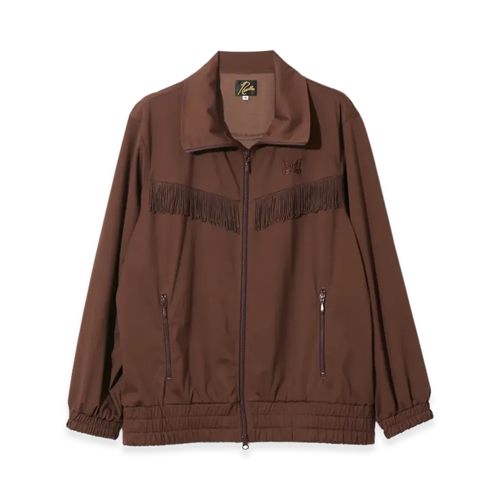 NEEDLES Fringe Track Jacket - High Count Jersey "Burgundy"