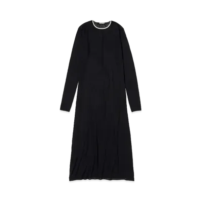 AURALEE Hard Twist High Gauge Wool Silk Knit Dress "Black"