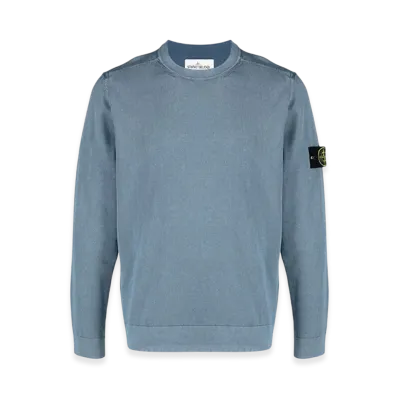 Stone Island 554D9 White Frost Treatment Crewneck Knit - 21SS "Avio Blue"