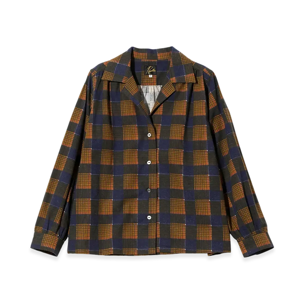 NEEDLES Gathered Blouse - Printed Flannel / Plaid "Brown"