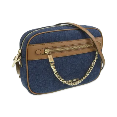 MICHAEL KORS Women's Jet Set Item LG EW ZP Chain Xbody "Indigo"