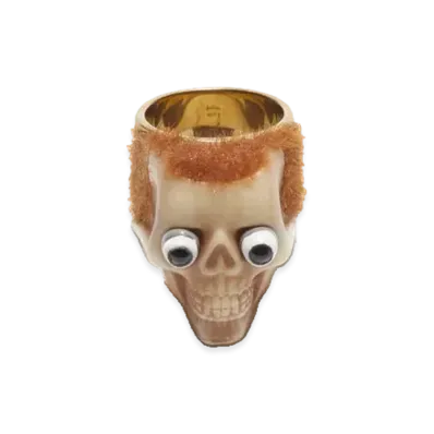 Acne Studios x Per B. Sundberg Skull Ring "Antique Gold/Brown"