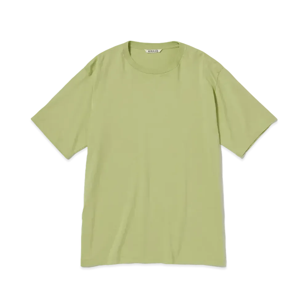 AURALEE Luster Plaiting Tee "Light Green"