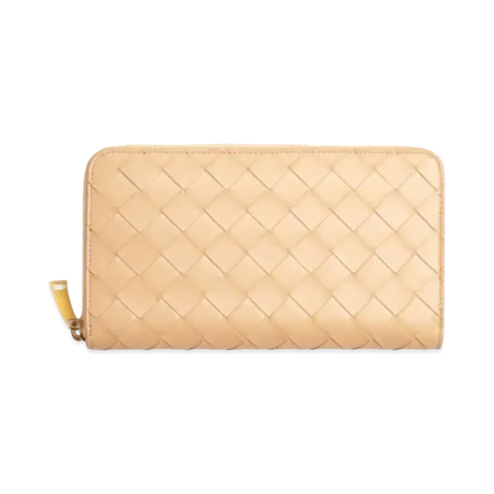 Bottega Veneta Zip Around Wallet "Almond"